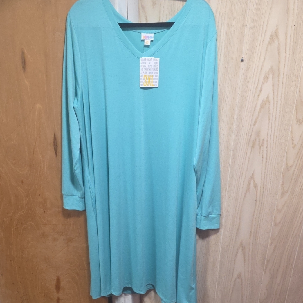 LuLaRoe Teal Long Sleeve Dress